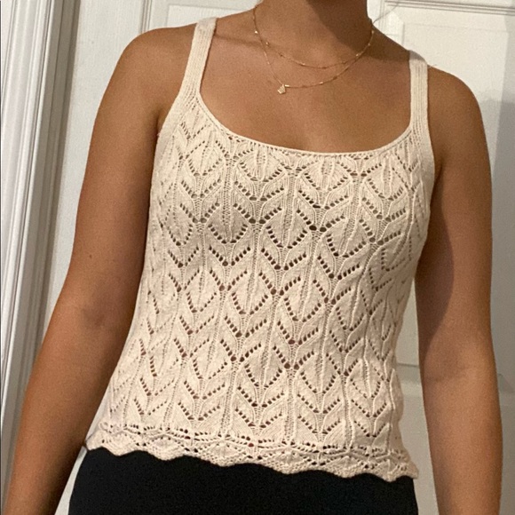 Cream colored knit tank top (small) - Picture 1 of 2
